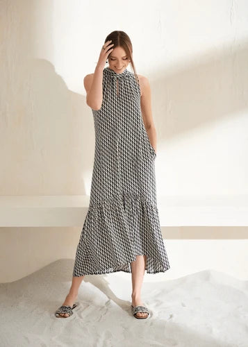 FOX'S Neckholder-Kleid VOLANGIA in Midi-Länge mit weitem Rock
